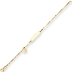 1,9mm Id-Armband Figarokette diamantiert Schildband, Schmetterling 333 Gelbgold
