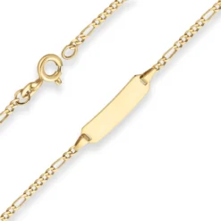 1,9mm Id-Armband Figarokette diamantiert Armschmuck aus 375 Gold Gelbgold 18cm