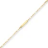 2,9mm Id-Armband Figarokette diamantiert Schildband aus 333 Gold Gelbgold 16cm