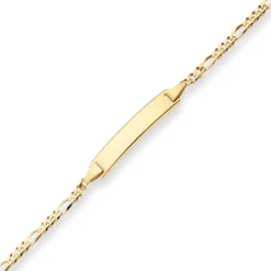 2,1mm Id-Armband Figarokette diamantiert Armschmuck aus 333 Gold Gelbgold 14cm