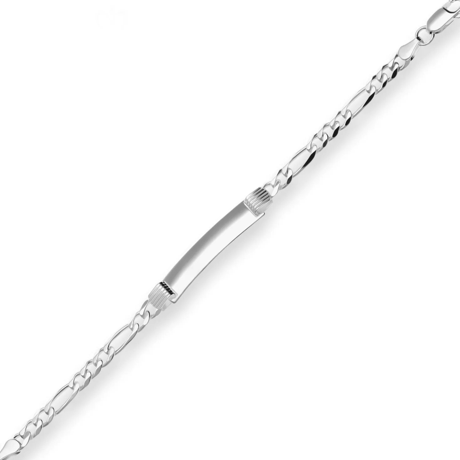 5,7mm Id-Armband Figarokette Silberarmband Armschmuck aus 925 Silber 18cm