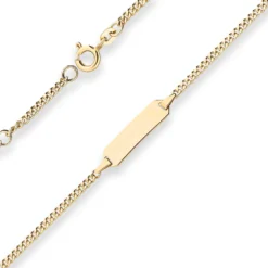 2,1mm Id-Armband Panzerkette Goldarmband Armschmuck aus 333 Gold Gelbgold 16cm