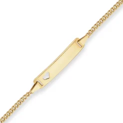 2,1mm Id-Armband Panzerkette Herz Armschmuck aus 750 Gold Gelbgold 16cm