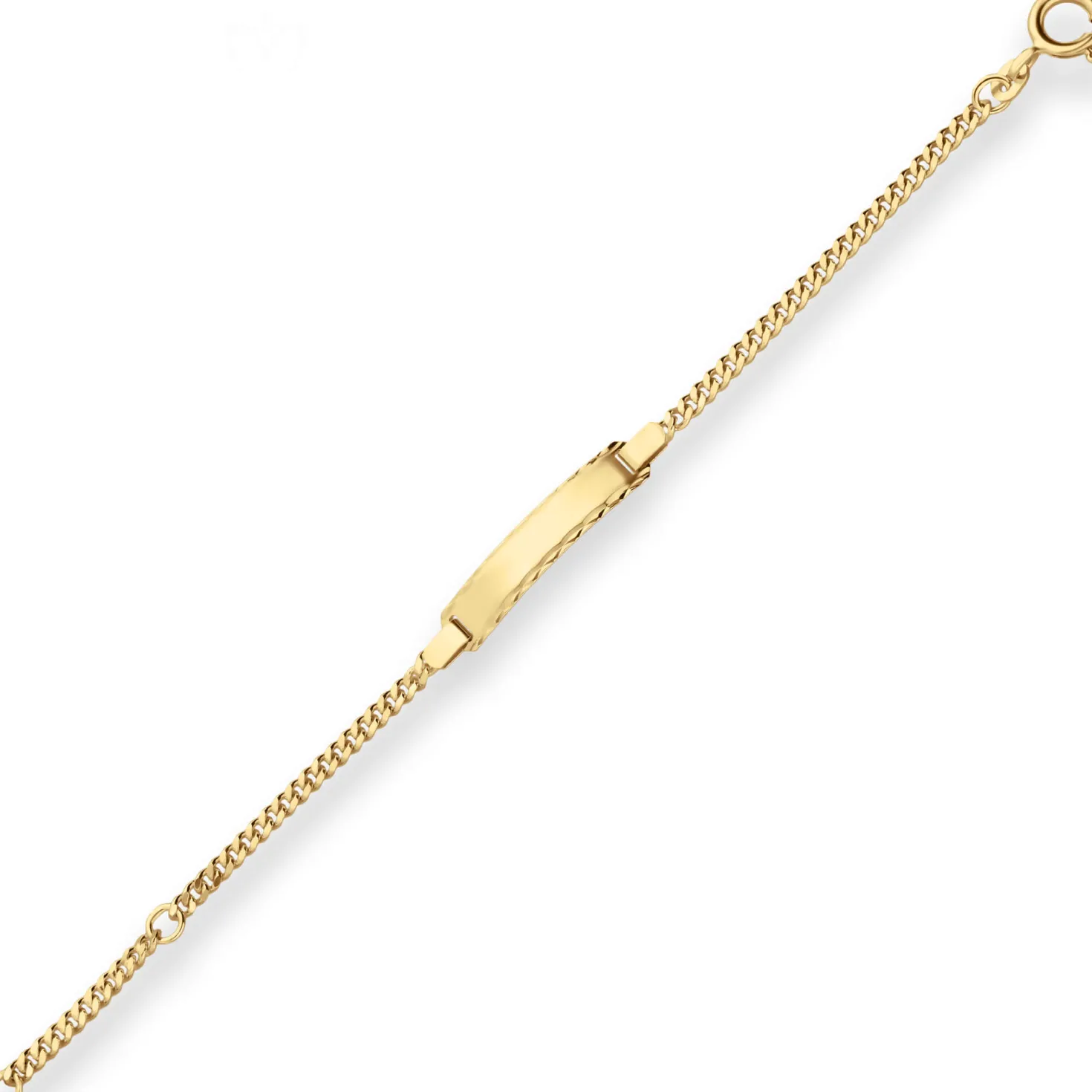 2,4mm Id-Armband Panzerkette Schildband Armschmuck aus 585 Gold Gelbgold 14cm