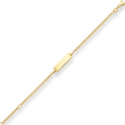 2,1mm Id-Armband Panzerkette Schildband Armschmuck aus 750 Gold Gelbgold 14cm