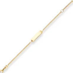1,7mm Id-Armband Panzerkette Schildband Armschmuck aus 750 Gold Gelbgold 14cm