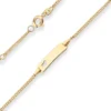 1,7mm Id-Armband Panzerkette Schildband, Herz aus 585 Gold Gelbgold 14cm