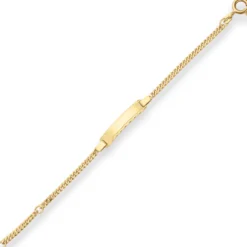 2,4mm Id-Armband Panzerkette Schildband Armschmuck aus 333 Gold Gelbgold 16cm
