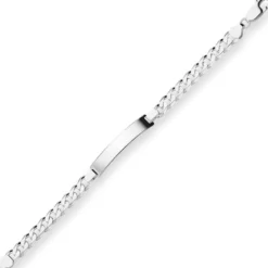 7,5mm Id-Armband Panzerkette Schildband Armschmuck aus 925 Silber 21cm