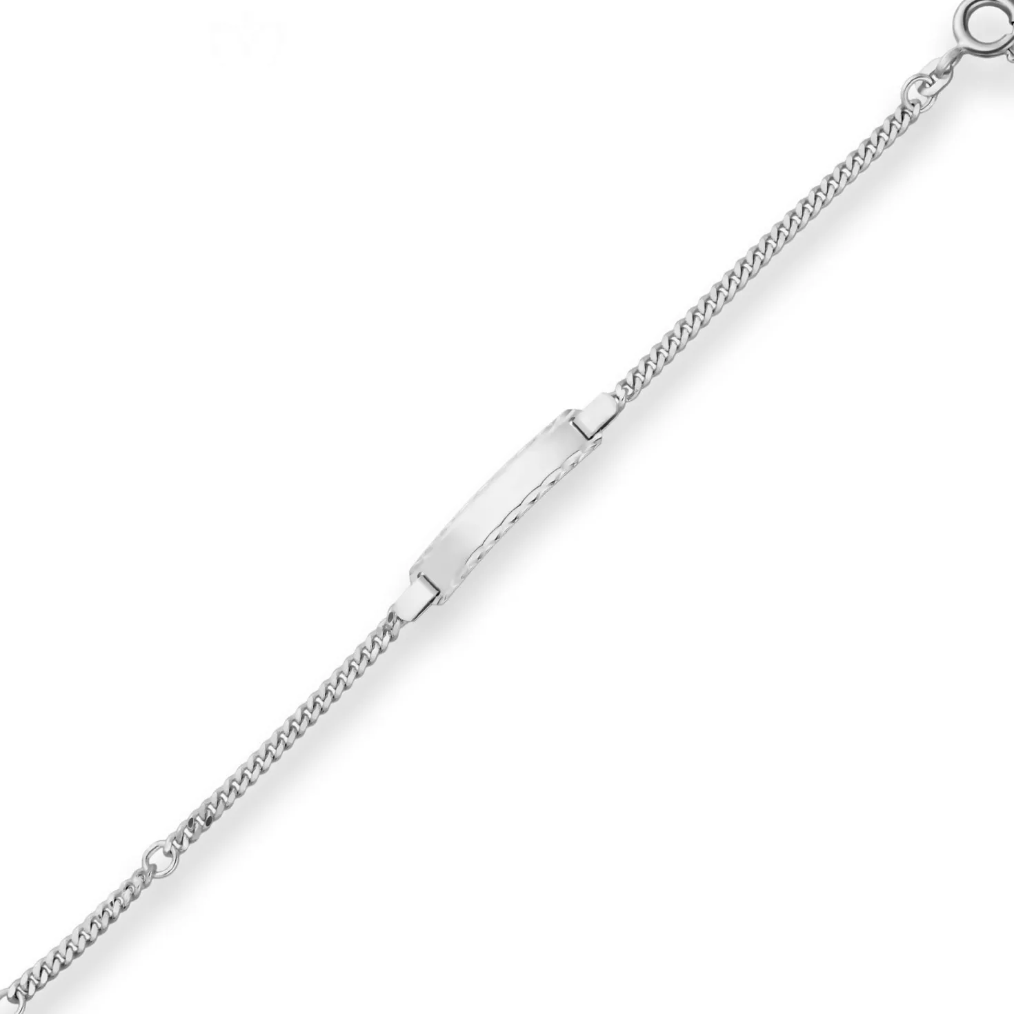 2,4mm Id-Armband Panzerkette Schildband aus 925 Silber rhodiniert 16cm