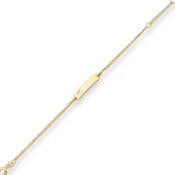 1,7mm Id-Armband Panzerkette Schildband, Herz aus 375 Gold Gelbgold 14cm