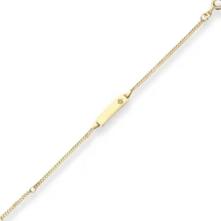 1,7mm Id-Armband Panzerkette Stern Armschmuck aus 333 Gold Gelbgold 14cm