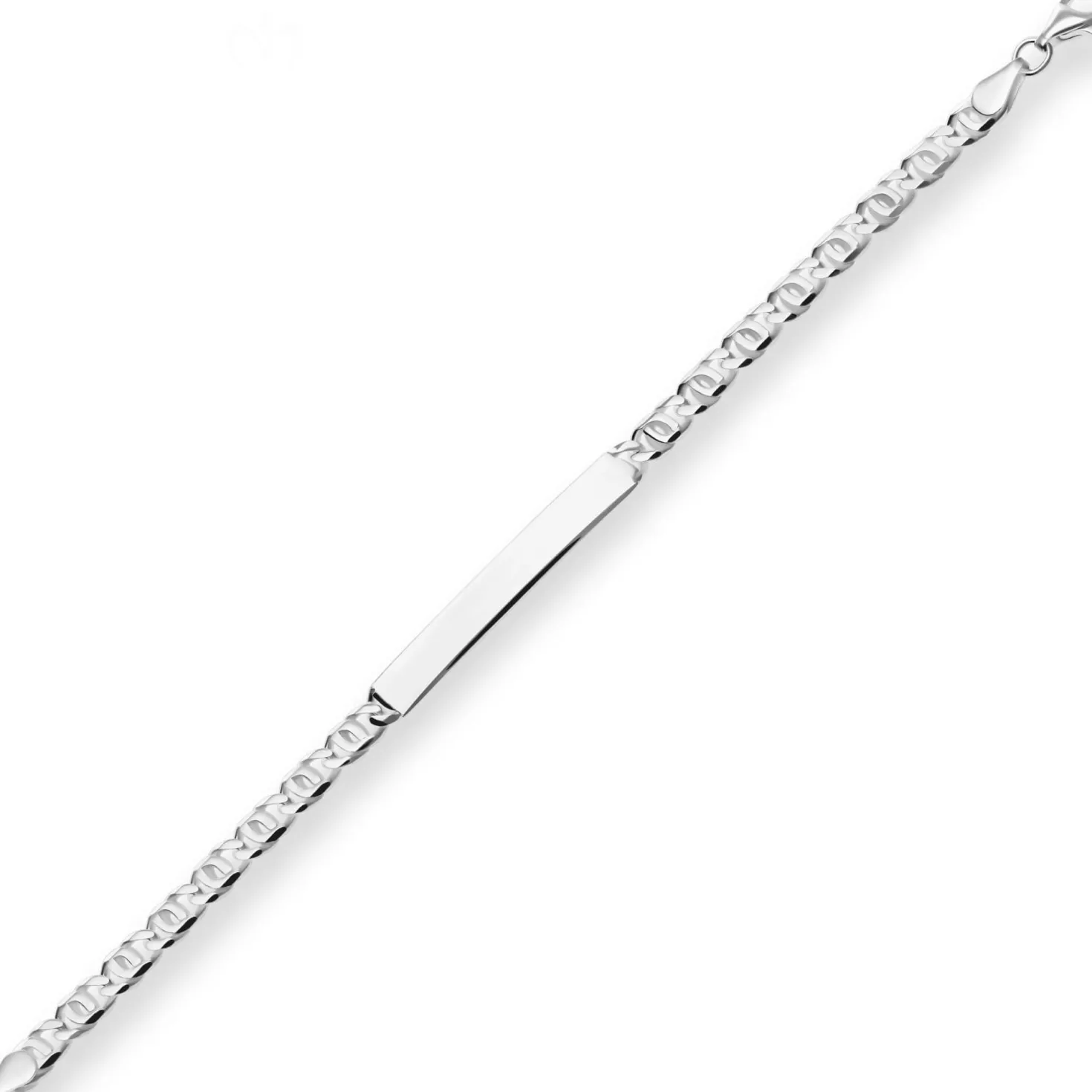 5,4mm Id-Armband Tigeraugenkette Silberarmband Armschmuck aus 925 Silber 19cm