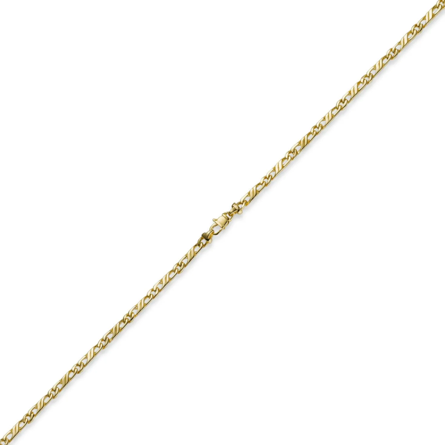 3mm Jeukette Kette Collier Halskette, 585 Gold Gelbgold massiv, 45cm