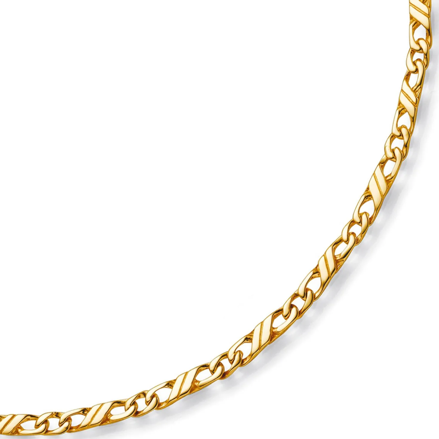 3mm Jeukette Kette Collier Halskette, 585 Gold Gelbgold massiv, 60cm