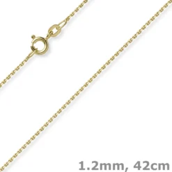 1,2mm Kette Ankerkette Collier aus 750 Gold Gelbgold diamantiert 42cm