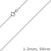 1,2mm Kette Ankerkette Collier aus 585 Gold Weißgold diamantiert 50cm