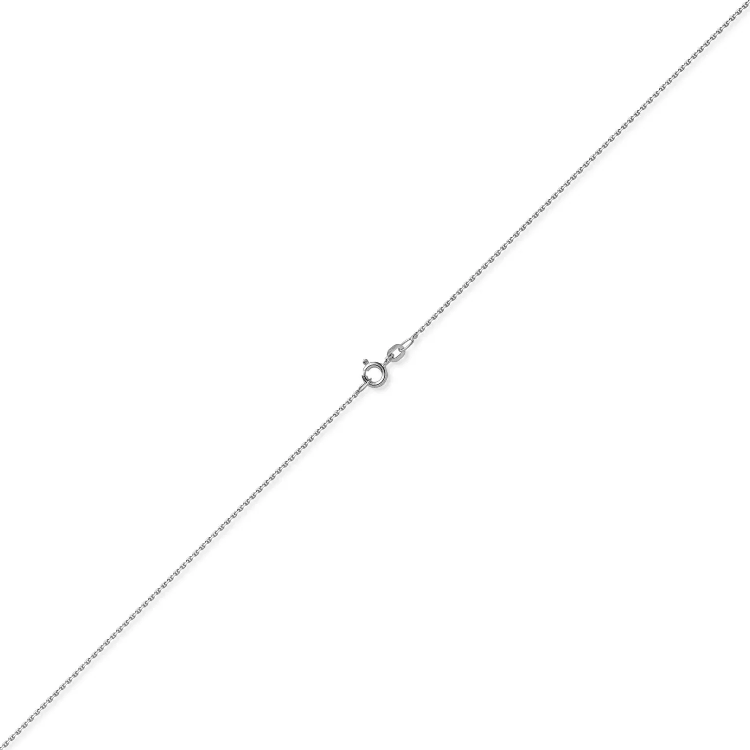 1,2mm Kette Ankerkette Collier aus 585 Gold Weißgold diamantiert 50cm