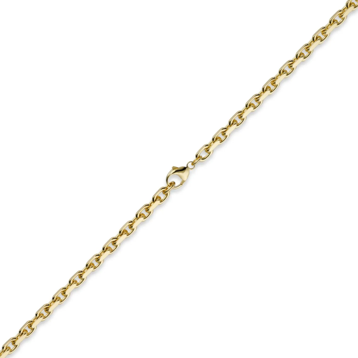 5mm Kette Collier Ankerkette aus 750 Gold Gelbgold, 50cm, Herren
