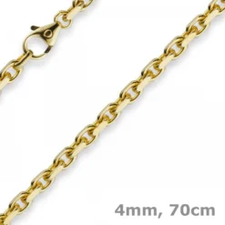 4mm Kette Collier Ankerkette aus 750 Gold Gelbgold 70cm Herren Goldkette