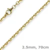 2,5mm Kette Collier Ankerkette aus 750 Gold Gelbgold 70cm Unisex Goldkette