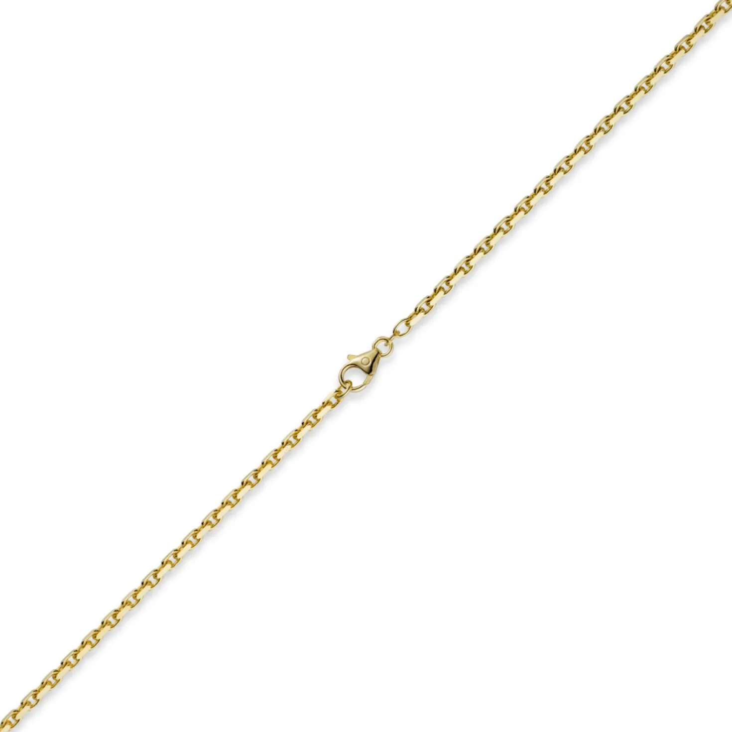 3mm Kette Collier Ankerkette aus 585 Gold Gelbgold, 55cm, Unisex