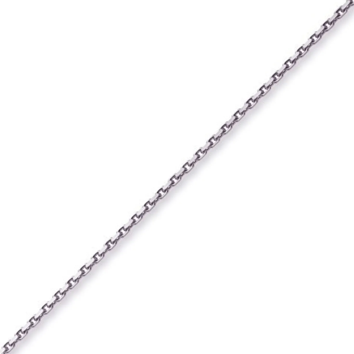 3mm Kette Collier Ankerkette aus 750 Gold Weißgold massiv, 50cm