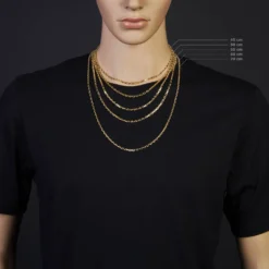 3mm Kette Collier Ankerkette aus 750 Gold Gelbgold, 50cm