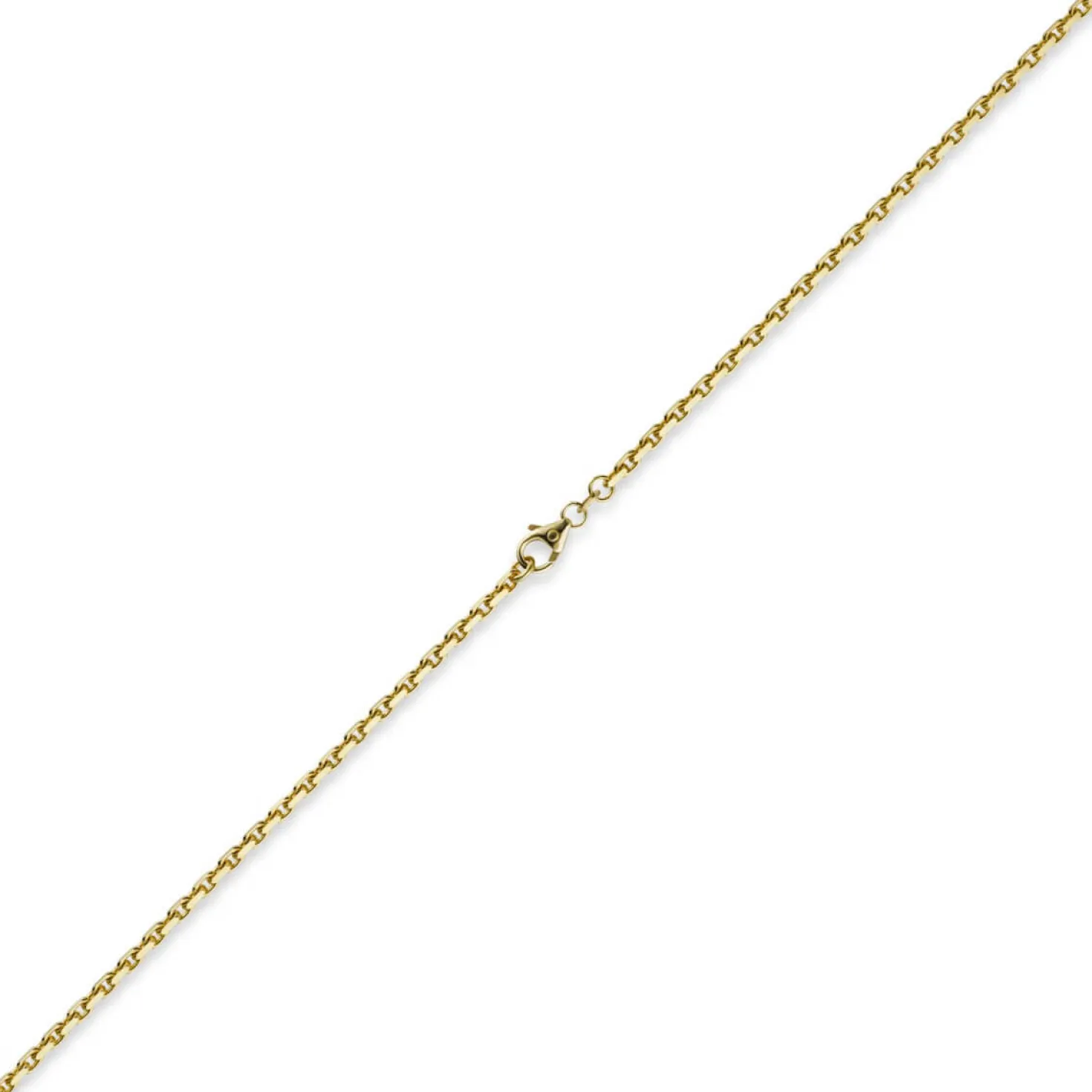 2,5mm Kette Collier Ankerkette aus 750 Gold Gelbgold 60cm Unisex Goldkette