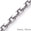 5mm Kette Collier Ankerkette aus 750 Gold Weißgold, 55cm, massiv