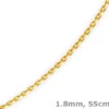 1,8mm Kette Collier Ankerkette diamantiert Halskette aus 750 Gold Gelbgold, 55cm
