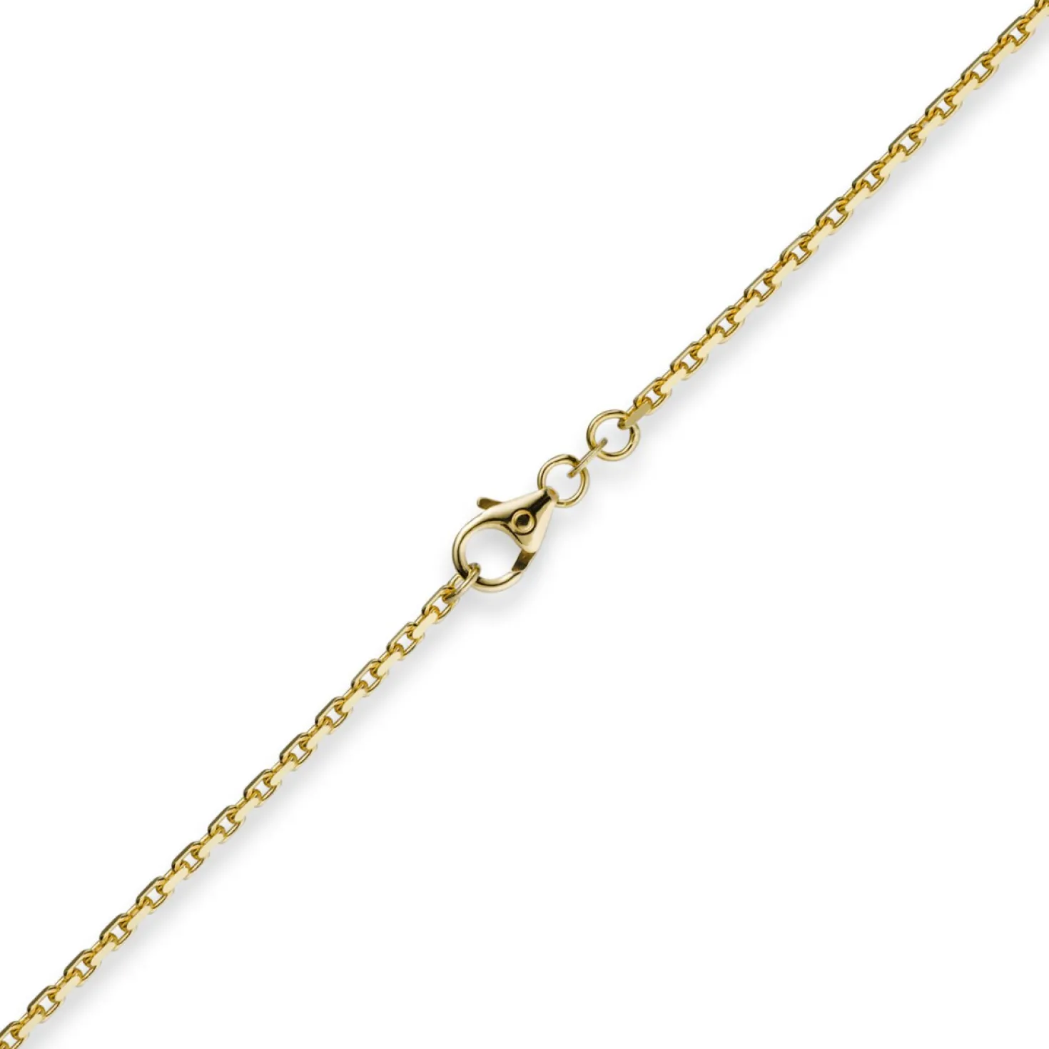 1,8mm Kette Collier Ankerkette diamantiert Halskette aus 750 Gold Gelbgold, 55cm