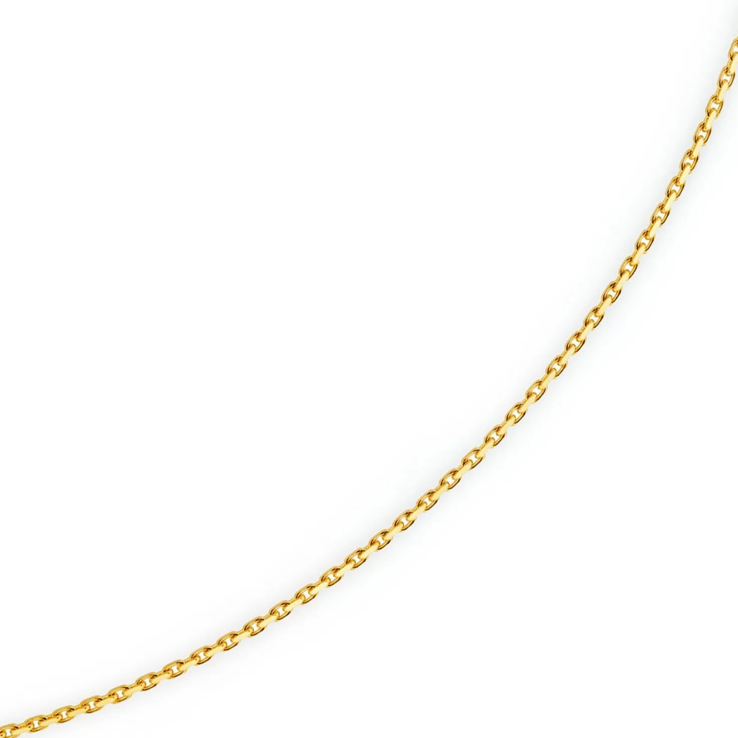 1,8mm Kette Collier Ankerkette Halskette, 585 Gold Gelbgold, 60cm Unisex