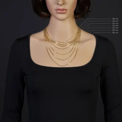 1,8mm Kette Collier Ankerkette Halskette, 585 Gold Gelbgold, 60cm Unisex