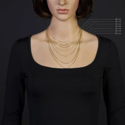 1,5mm Kette Collier Ankerkette Halskette 750 Gold Gelbgold 60cm