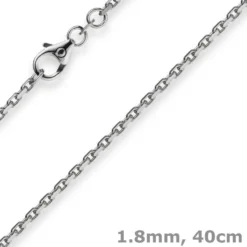 1,8mm Kette Collier Ankerkette Halskette 750 Gold Weißgold 40cm Unisex
