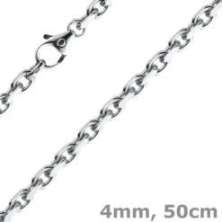4mm Kette Collier Ankerkette Halskette aus 750 Gold Weißgold massiv 50cm