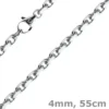 4mm Kette Collier Ankerkette Halskette aus 585 Gold Weißgold massiv 55cm