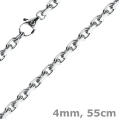4mm Kette Collier Ankerkette Halskette aus 585 Gold Weißgold massiv 55cm