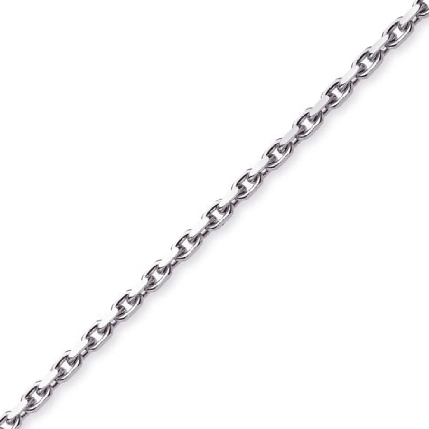 5mm Kette Collier Ankerkette Halskette, 585 Gold Weißgold, 55cm Herren