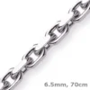 6,5mm Kette Collier Ankerkette Halskette, 585 Gold Weißgold, 70cm Herren