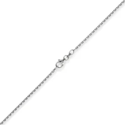 1,5mm Kette Collier Ankerkette Halskette, 585 Gold Weißgold, 55cm Unisex