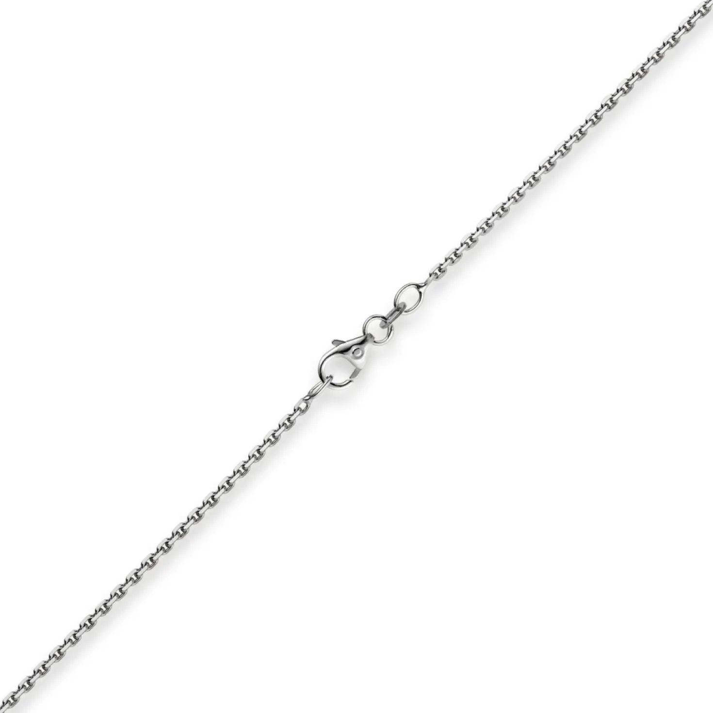 1,5mm Kette Collier Ankerkette Halskette, 585 Gold Weißgold, 55cm Unisex