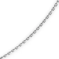 1,8mm Kette Collier Ankerkette Halskette 750 Gold Weißgold 42cm Unisex