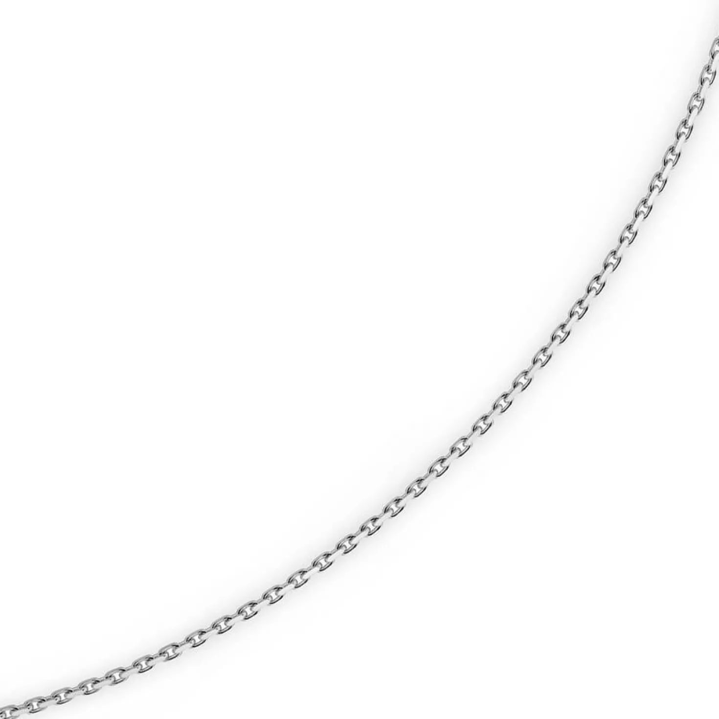 1,8mm Kette Collier Ankerkette Halskette 750 Gold Weißgold 42cm Unisex