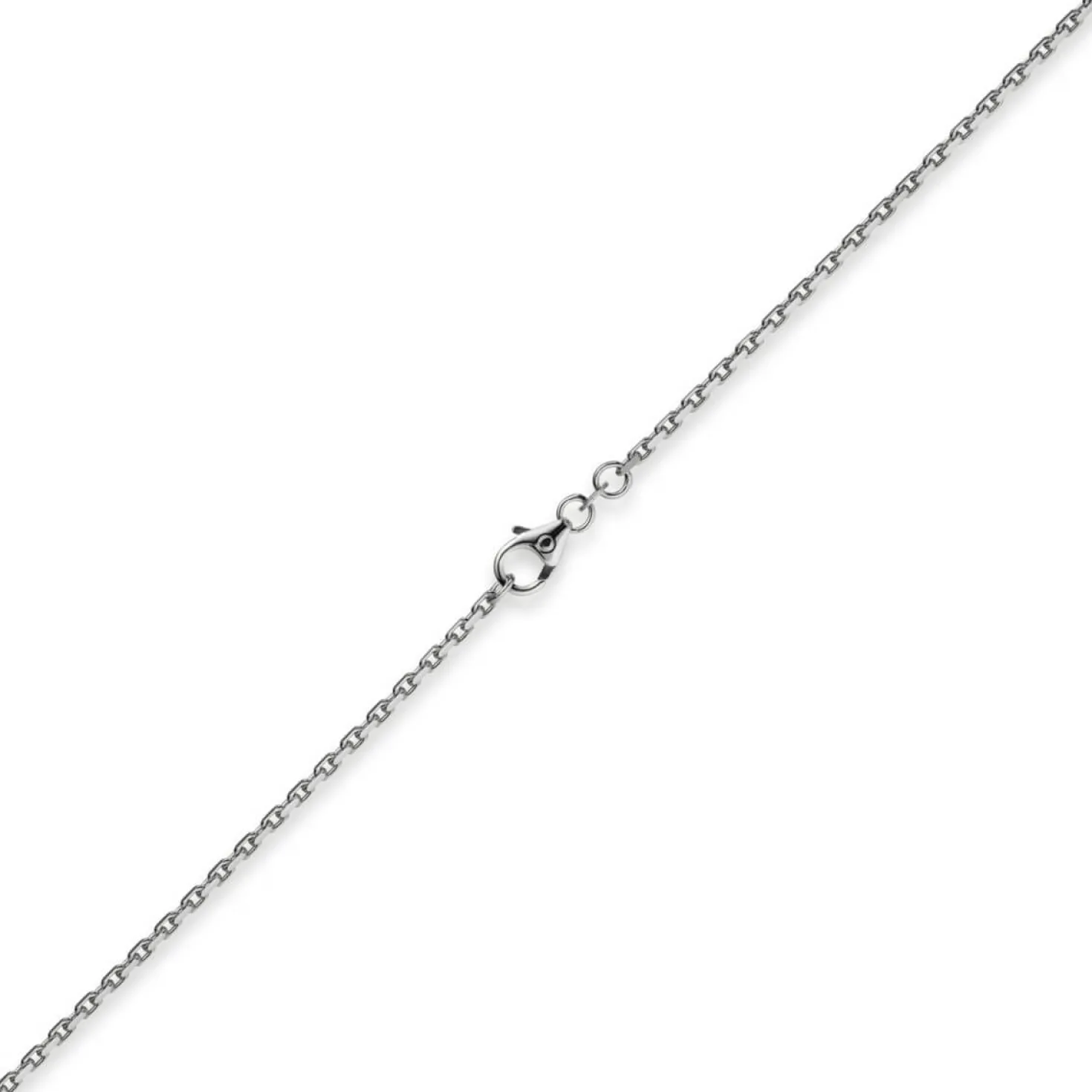 1,8mm Kette Collier Ankerkette Halskette 750 Gold Weißgold 42cm Unisex