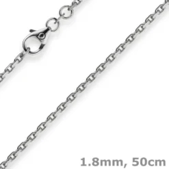 1,8mm Kette Collier Ankerkette Halskette 750 Gold Weißgold 50cm Unisex
