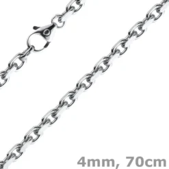 4mm Kette Collier Ankerkette Halskette aus 750 Gold Weißgold massiv 70cm