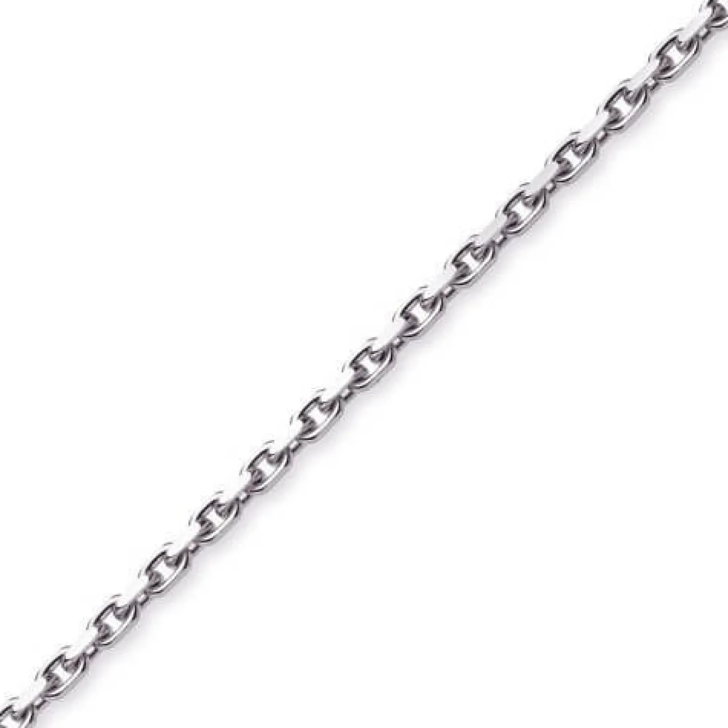 4mm Kette Collier Ankerkette Halskette aus 585 Gold Weißgold massiv 45cm