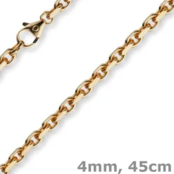 4mm Kette Collier Ankerkette Halskette aus 585 Gold Rotgold massiv 45cm
